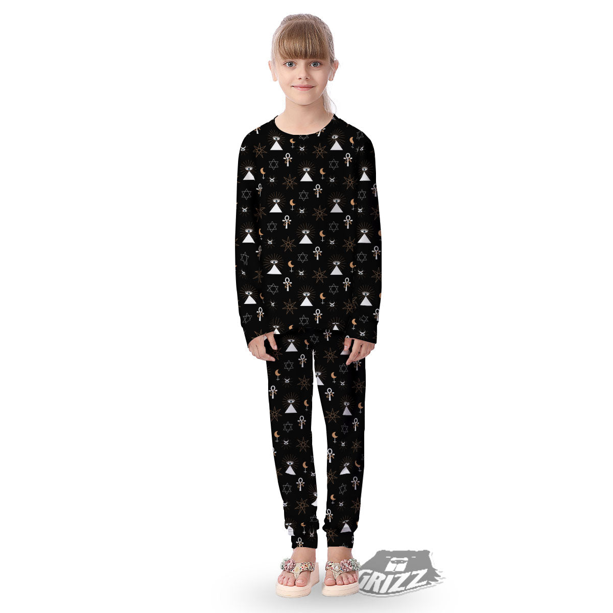 Eye Of Horus Egypt Print Pattern Kid's Pajamas-grizzshop