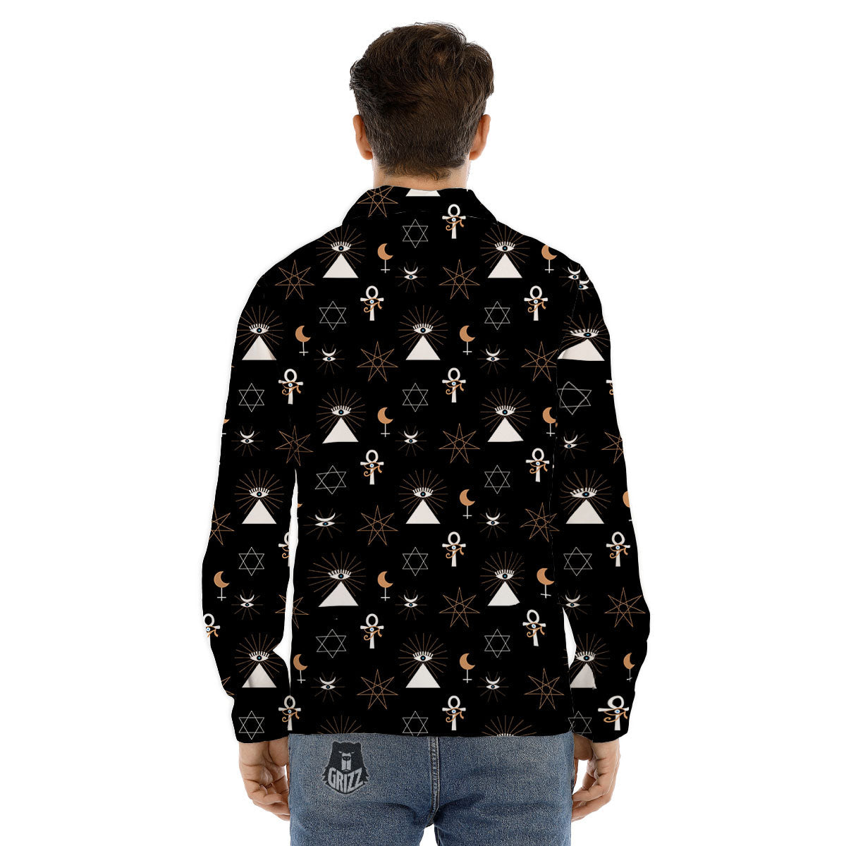 Eye Of Horus Egypt Print Pattern Men's Dress Shirts-grizzshop