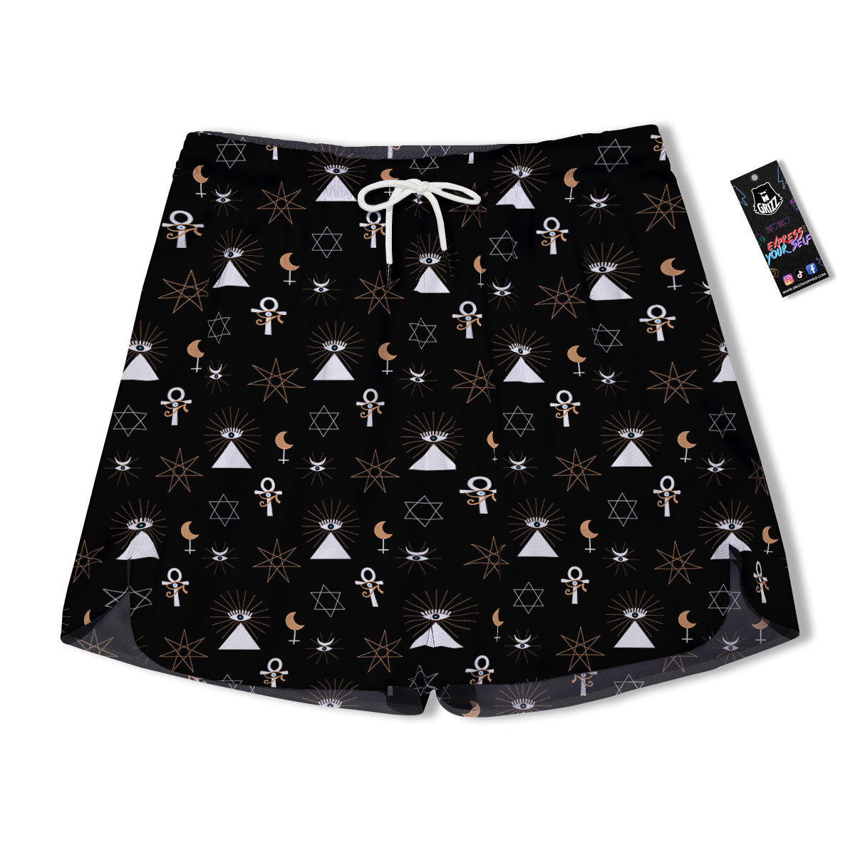 Eye Of Horus Egypt Print Pattern Men's Running Shorts-grizzshop