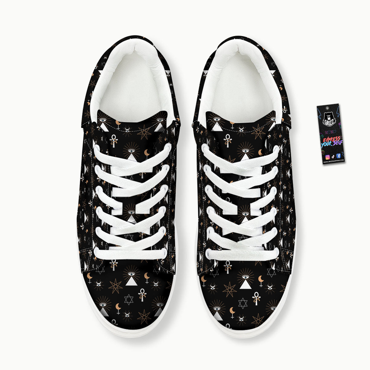 Eye Of Horus Egypt Print Pattern Platform Shoes-grizzshop