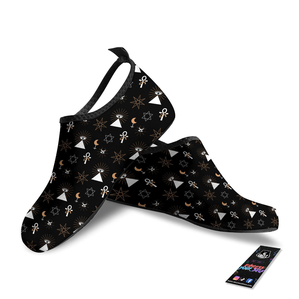 Eye Of Horus Egypt Print Pattern Water Shoes-grizzshop