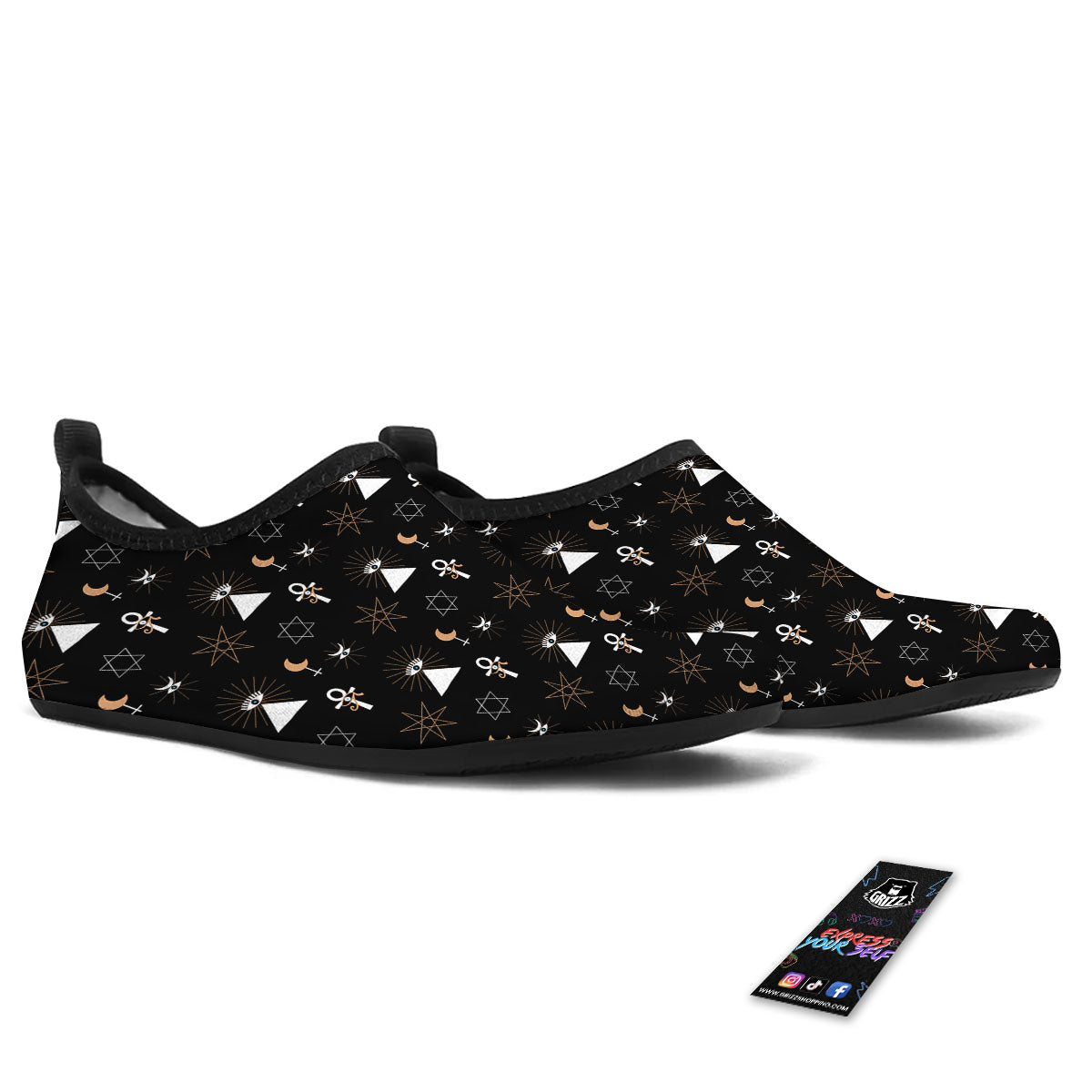 Eye Of Horus Egypt Print Pattern Water Shoes-grizzshop
