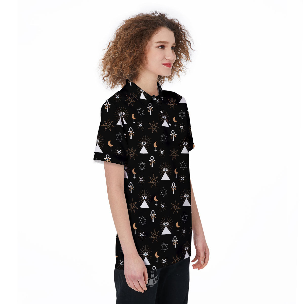 Eye Of Horus Egypt Print Pattern Women's Golf Shirts-grizzshop