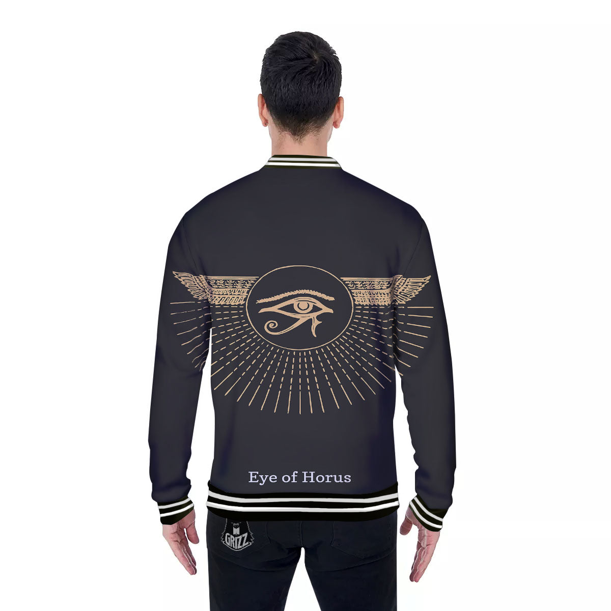 Eye Of Horus Egyptian Print Baseball Jacket-grizzshop