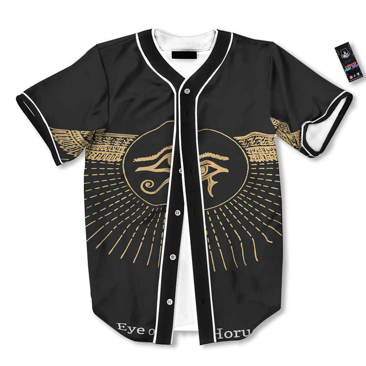 Eye Of Horus Egyptian Print Baseball Jersey-grizzshop