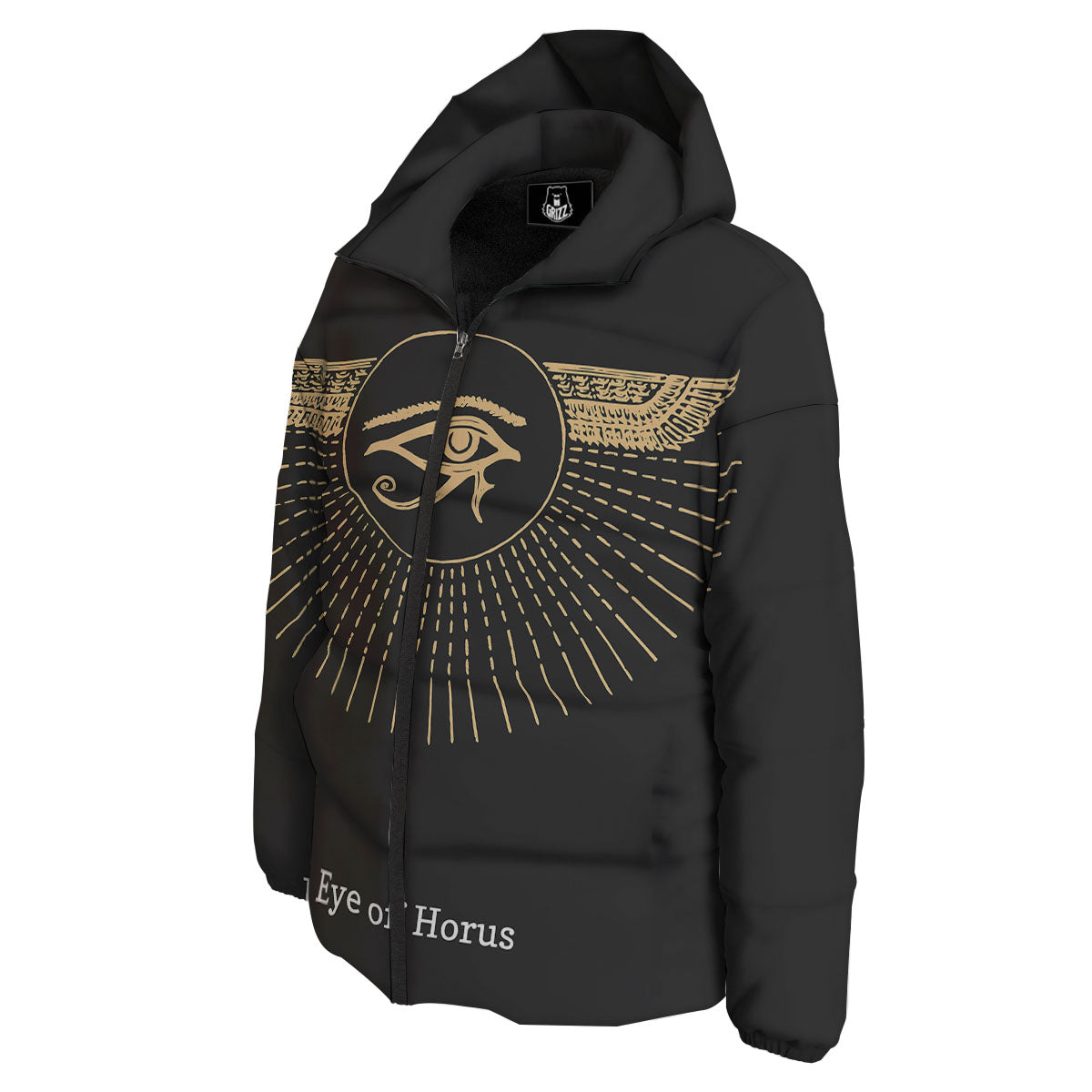 Eye Of Horus Egyptian Print Down Jacket-grizzshop