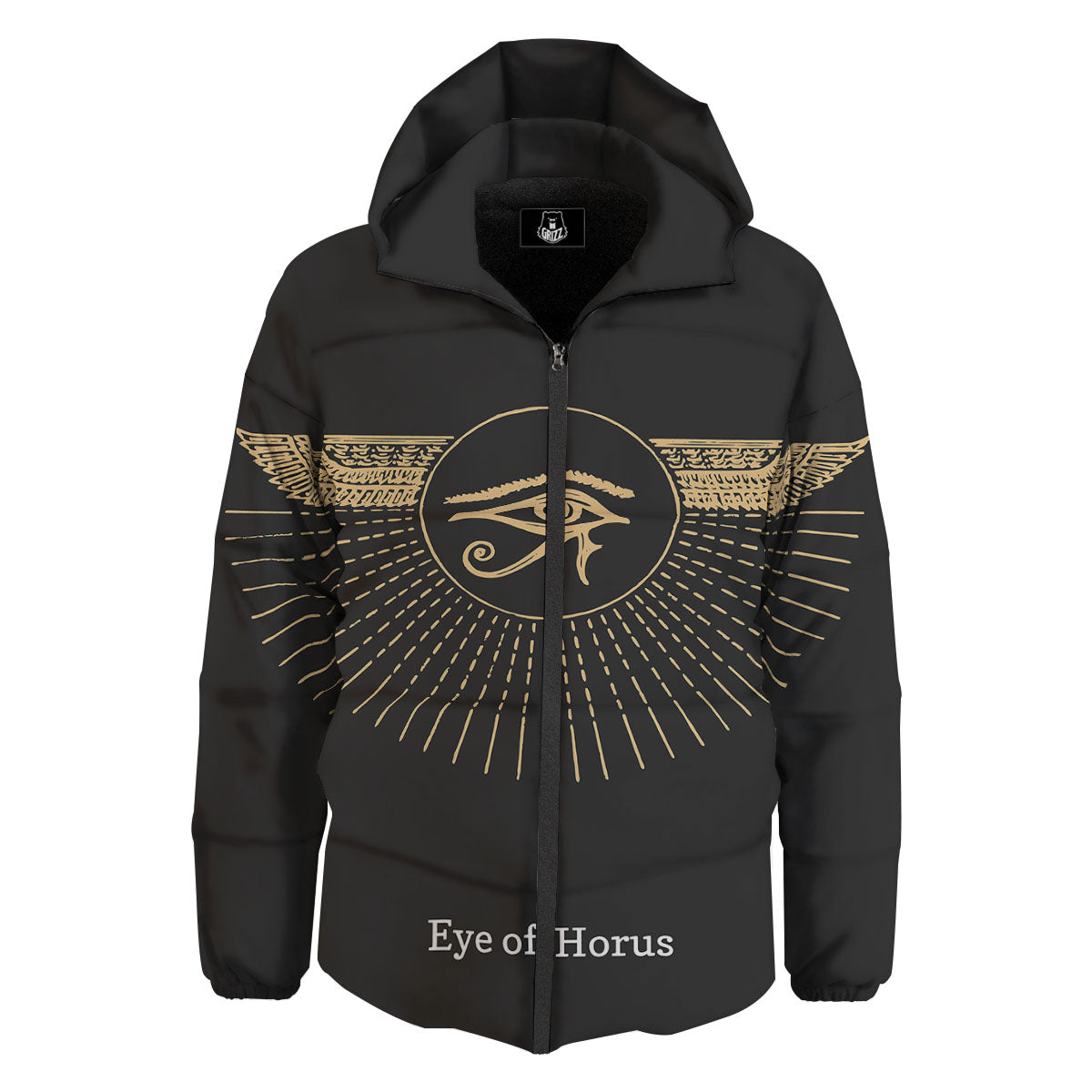 Eye Of Horus Egyptian Print Down Jacket-grizzshop