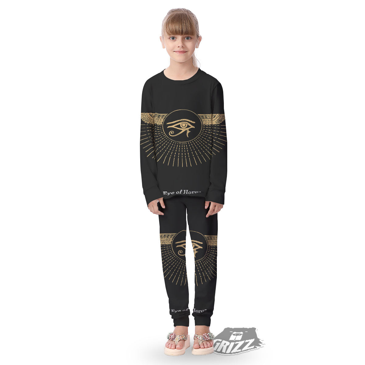 Eye Of Horus Egyptian Print Kid's Pajamas-grizzshop