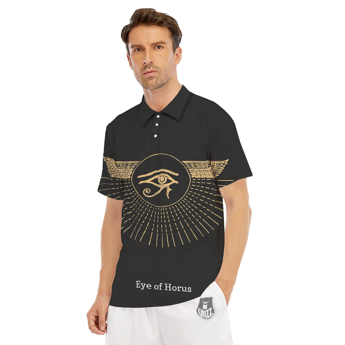 Eye Of Horus Egyptian Print Men's Golf Shirts-grizzshop