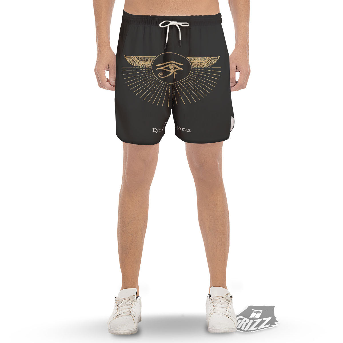 Eye Of Horus Egyptian Print Men's Gym Shorts-grizzshop