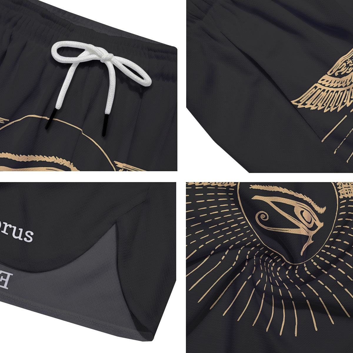 Eye Of Horus Egyptian Print Men's Running Shorts-grizzshop