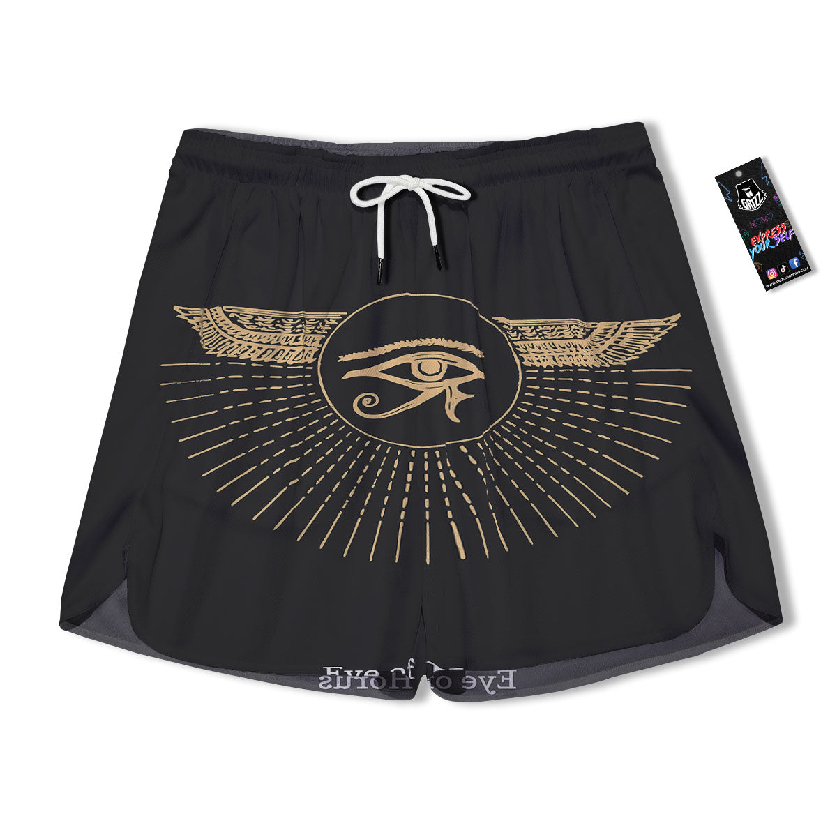 Eye Of Horus Egyptian Print Men's Running Shorts-grizzshop