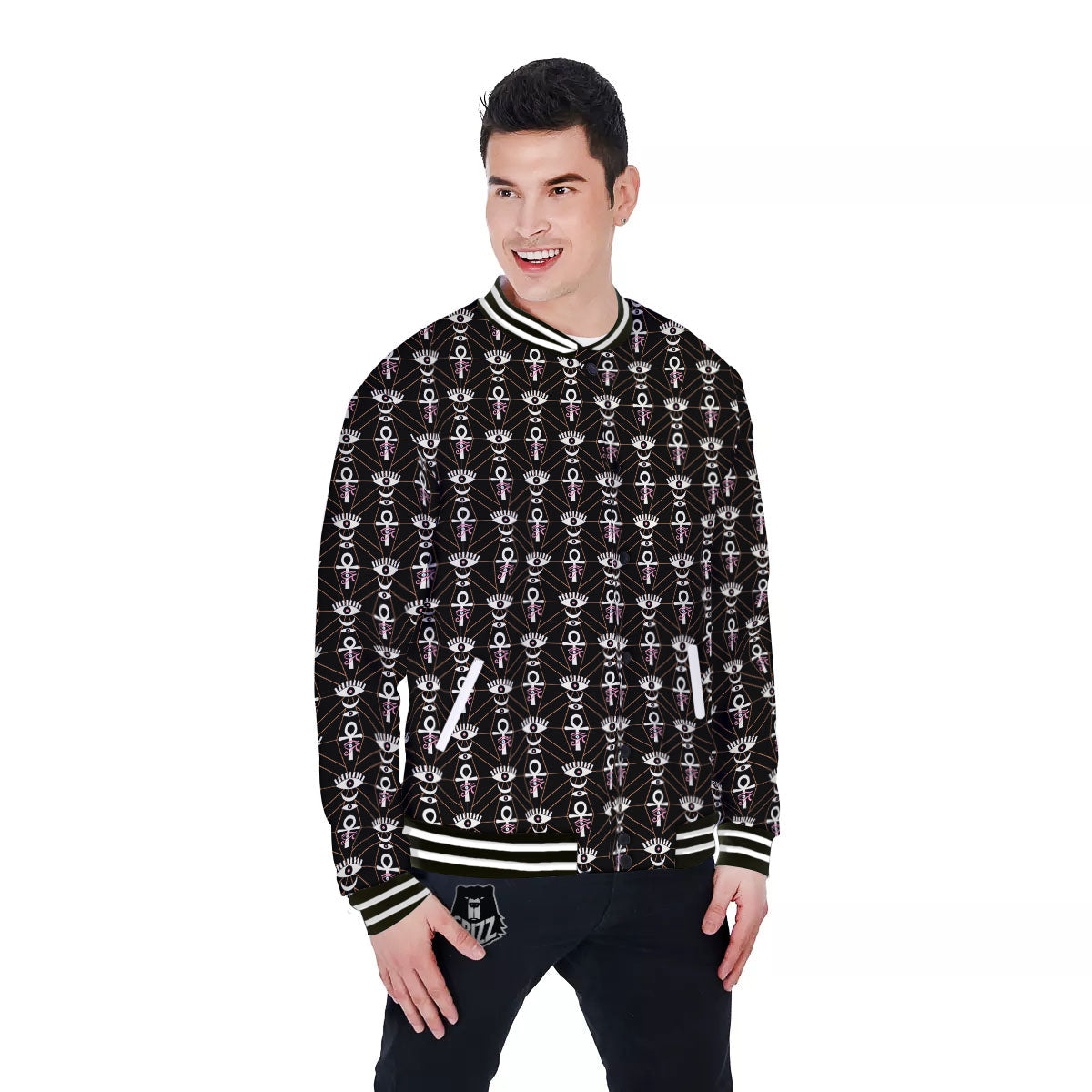 Eye Of Horus Egyptian Print Pattern Baseball Jacket-grizzshop