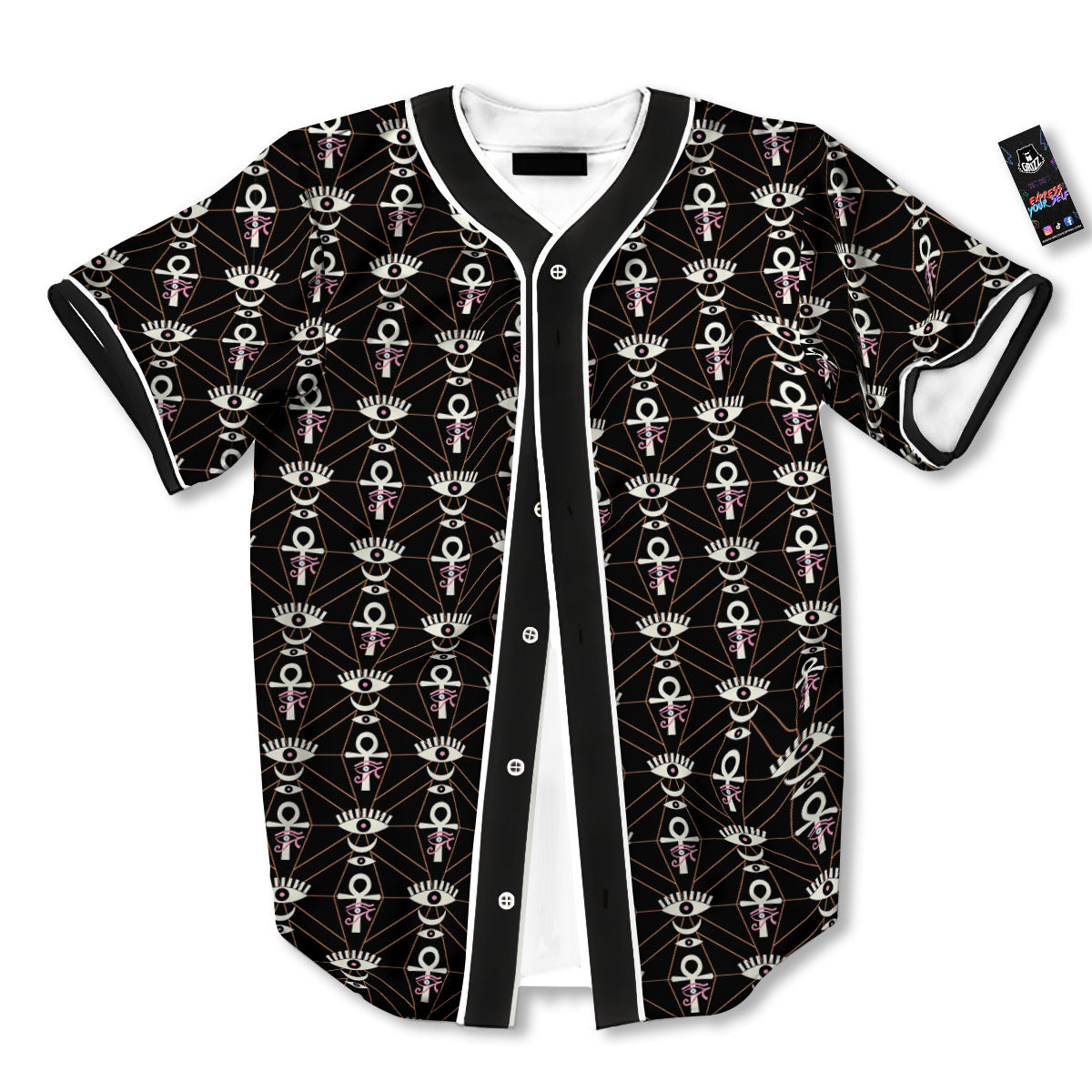 Eye Of Horus Egyptian Print Pattern Baseball Jersey-grizzshop