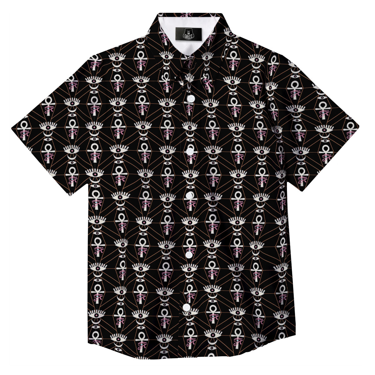 Eye Of Horus Egyptian Print Pattern Button Up Shirt-grizzshop