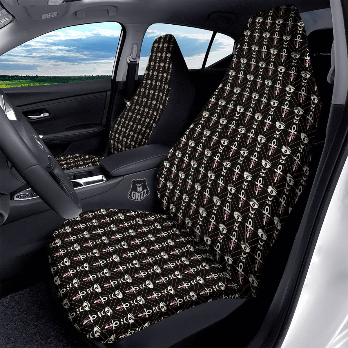 Eye Of Horus Egyptian Print Pattern Car Seat Covers-grizzshop
