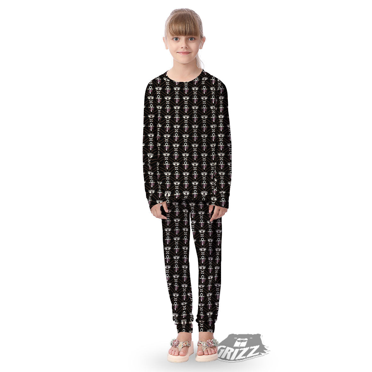 Eye Of Horus Egyptian Print Pattern Kid's Pajamas-grizzshop