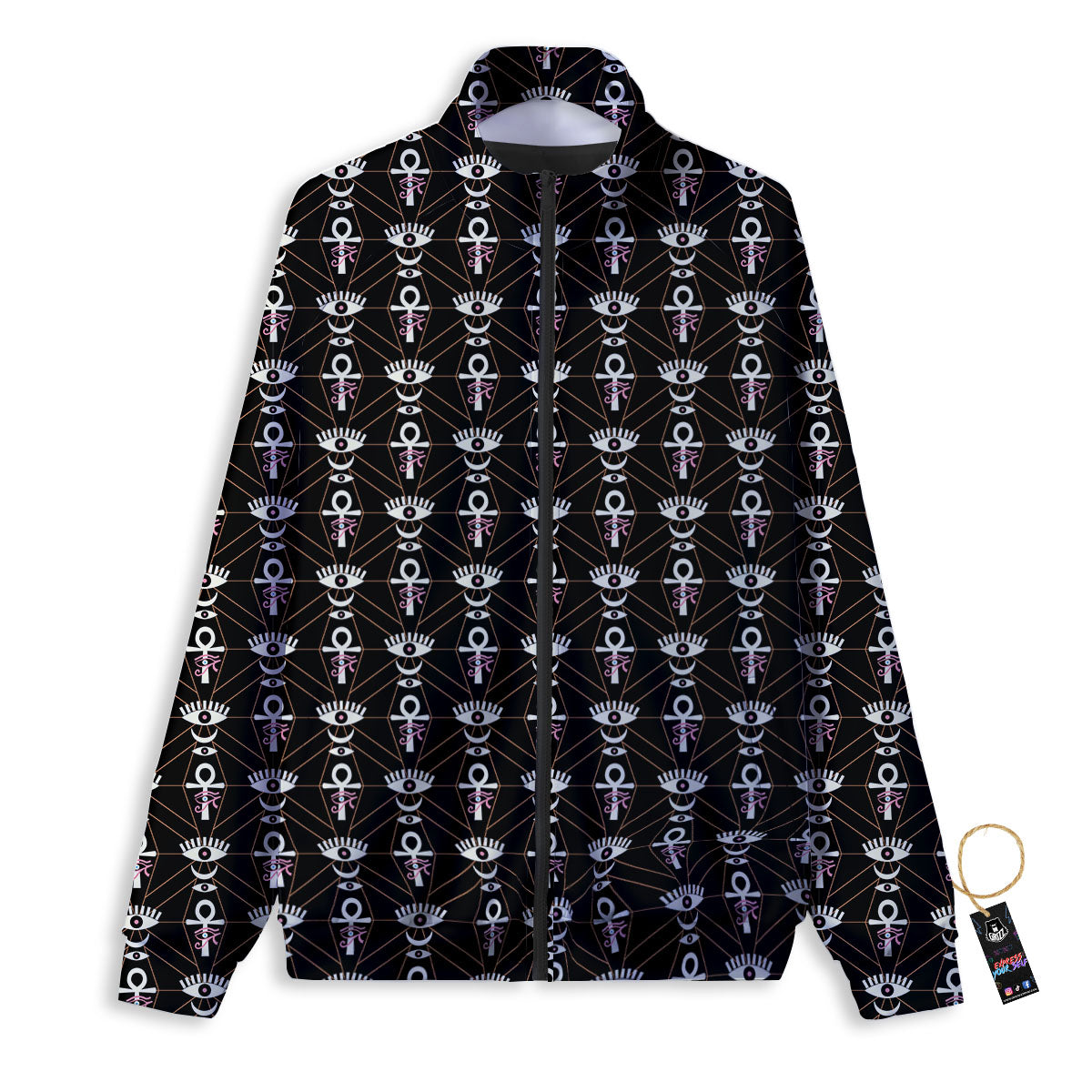 Eye Of Horus Egyptian Print Pattern Track Jacket-grizzshop