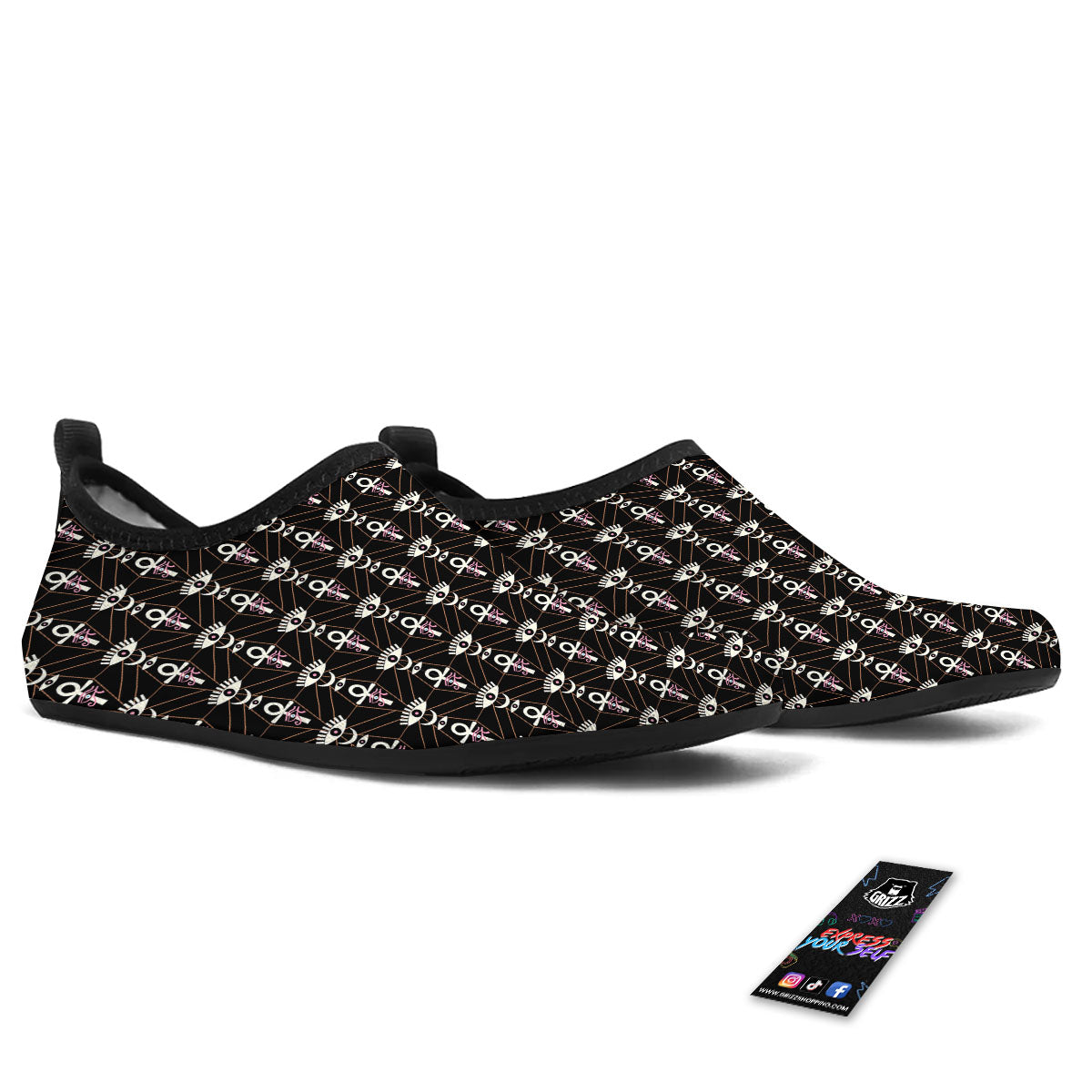 Eye Of Horus Egyptian Print Pattern Water Shoes-grizzshop