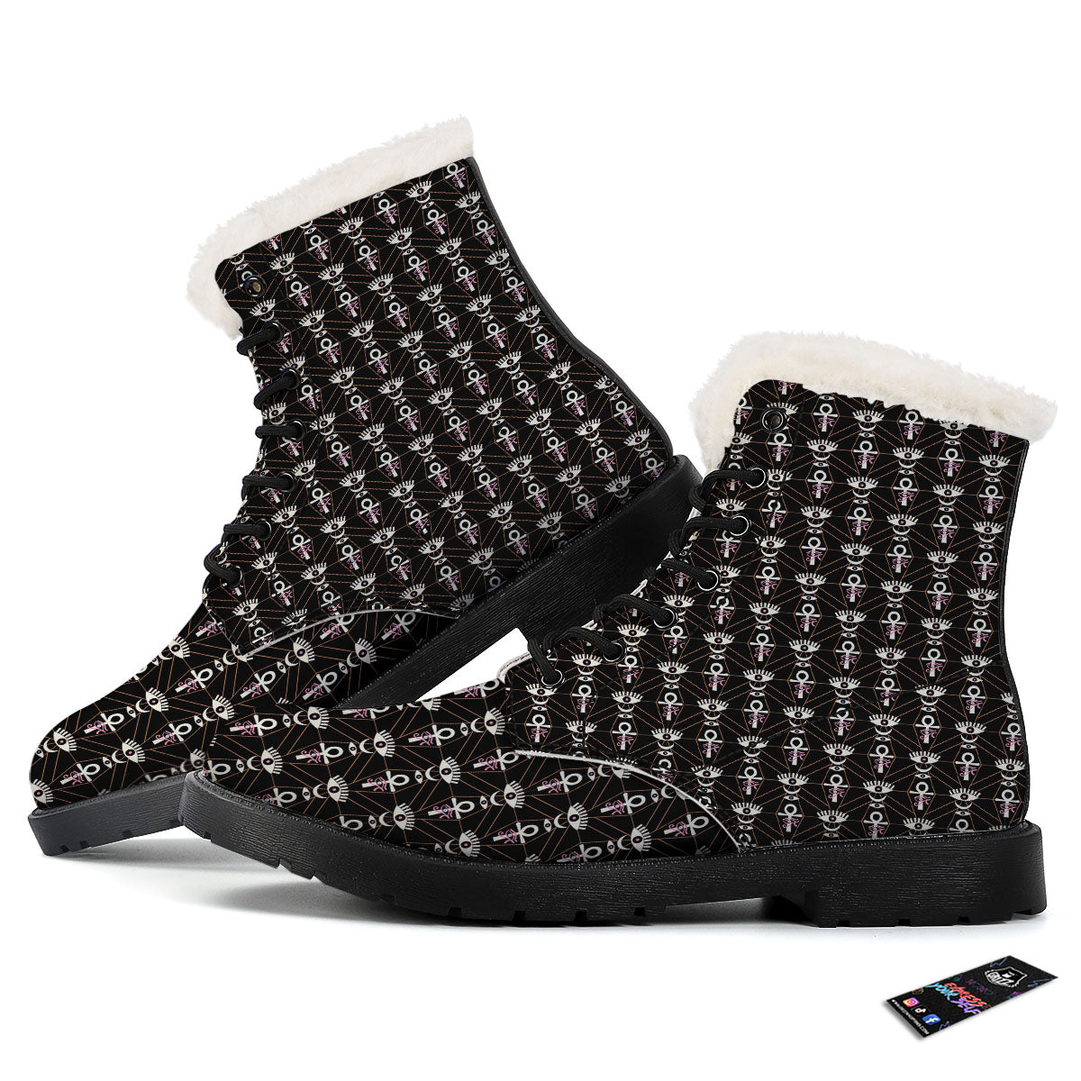 Eye Of Horus Egyptian Print Pattern Winter Boots-grizzshop