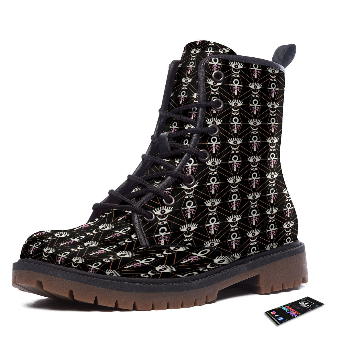 Eye Of Horus Egyptian Print Pattern Work Boots-grizzshop