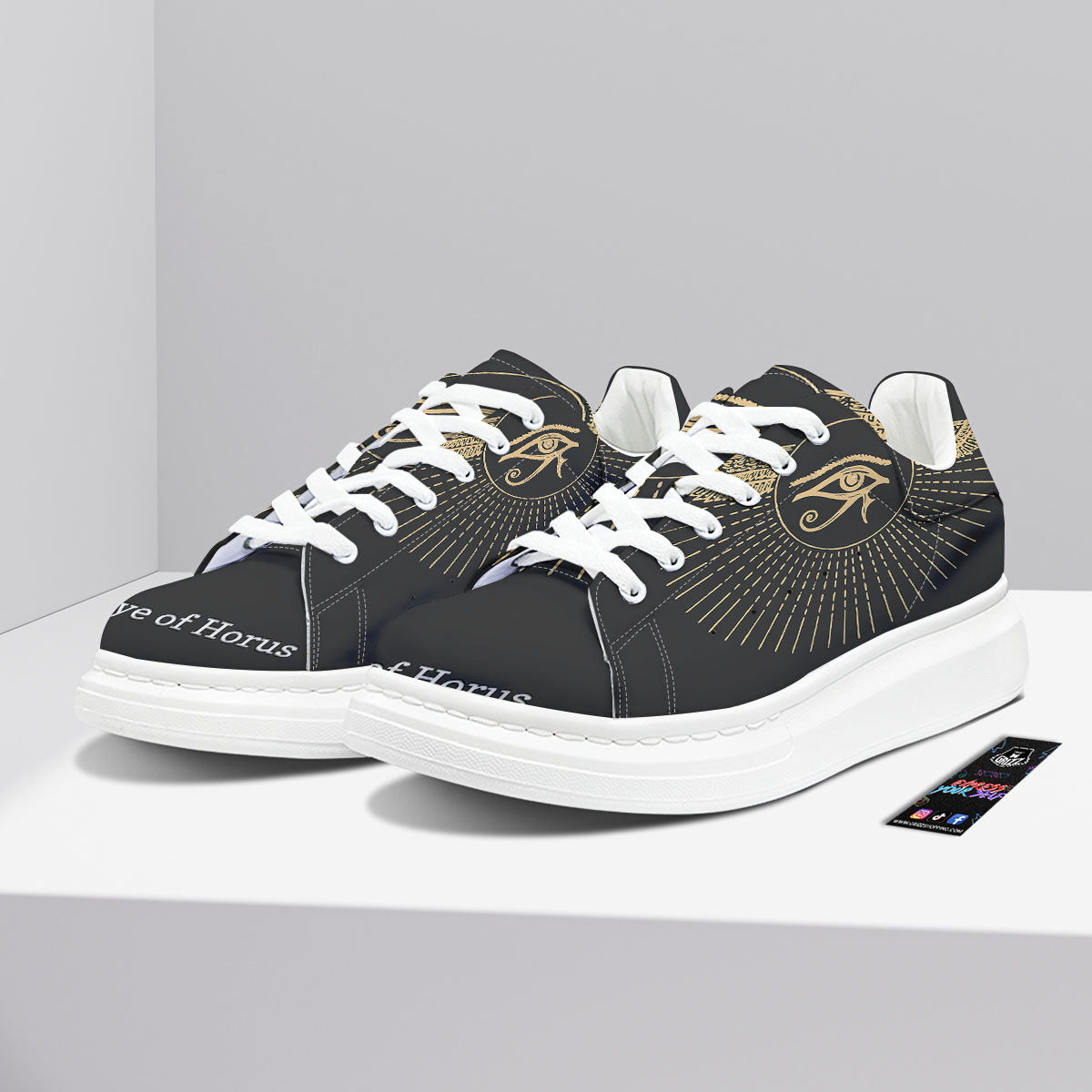 Eye Of Horus Egyptian Print Platform Shoes-grizzshop