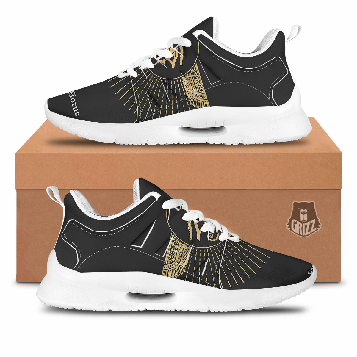 Eye Of Horus Egyptian Print Tennis Shoes-grizzshop