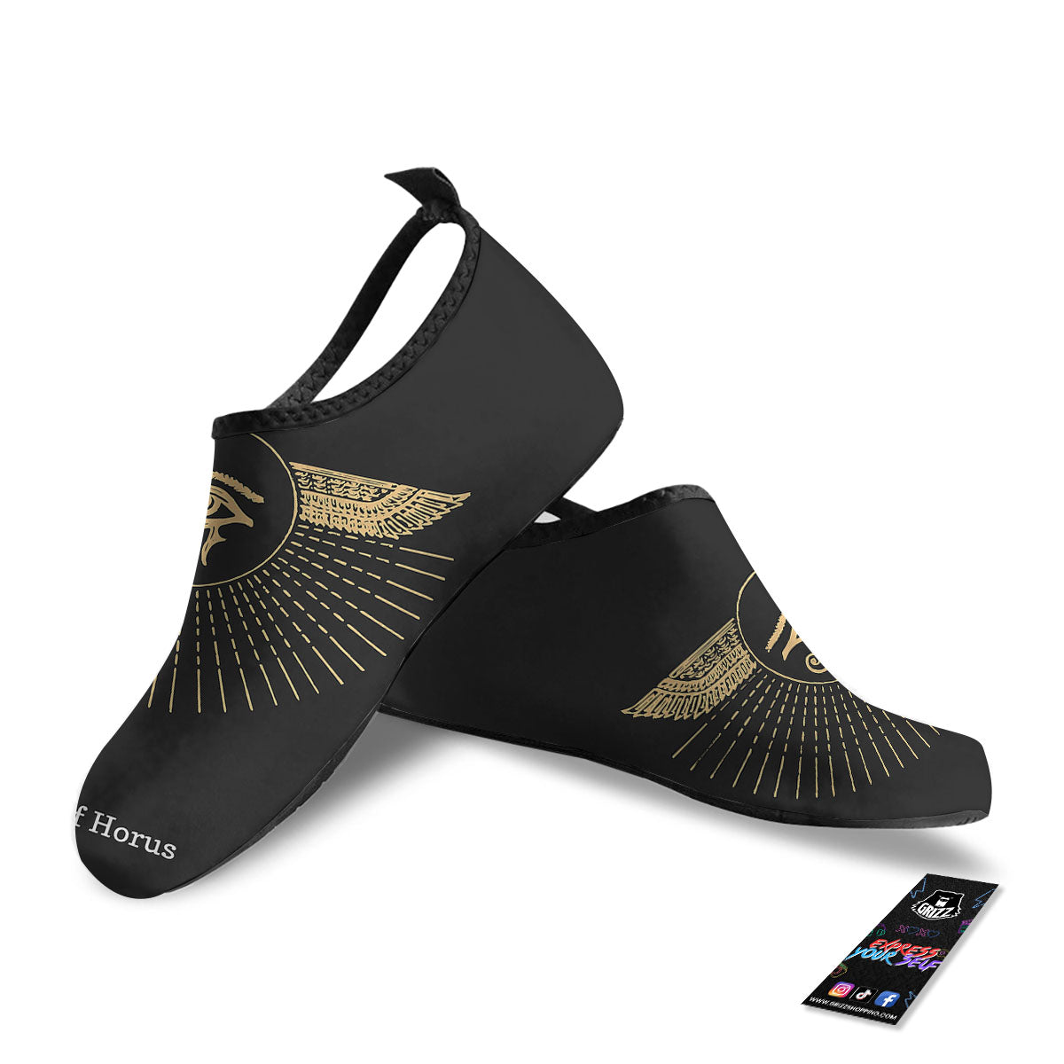 Eye Of Horus Egyptian Print Water Shoes-grizzshop