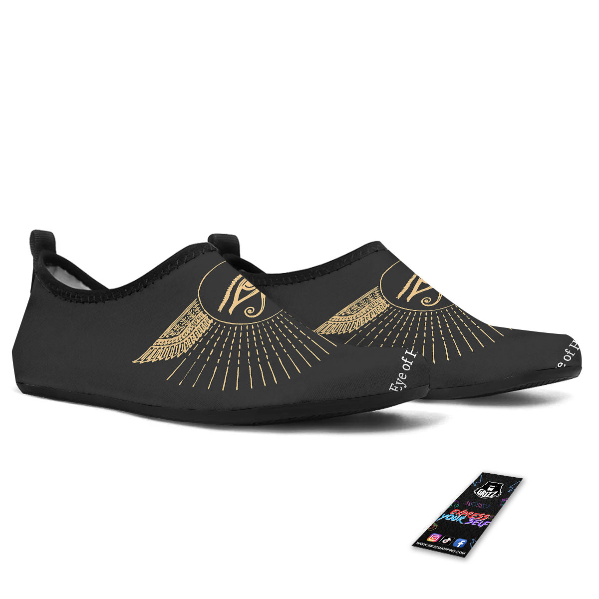 Eye Of Horus Egyptian Print Water Shoes-grizzshop