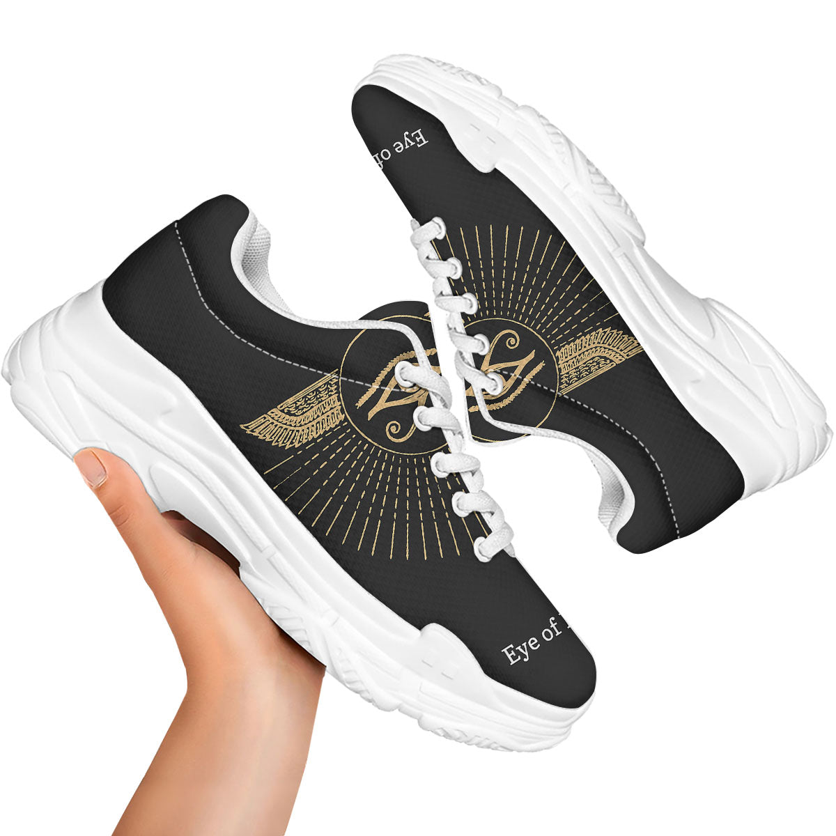 Eye Of Horus Egyptian Print White Chunky Shoes-grizzshop