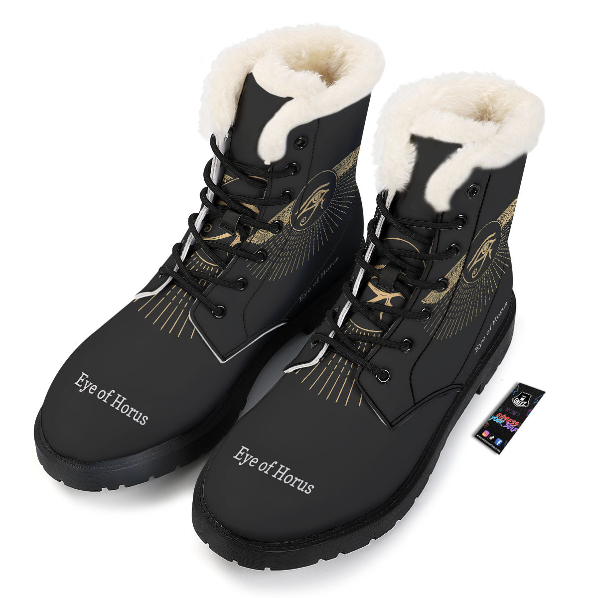 Eye Of Horus Egyptian Print Winter Boots-grizzshop