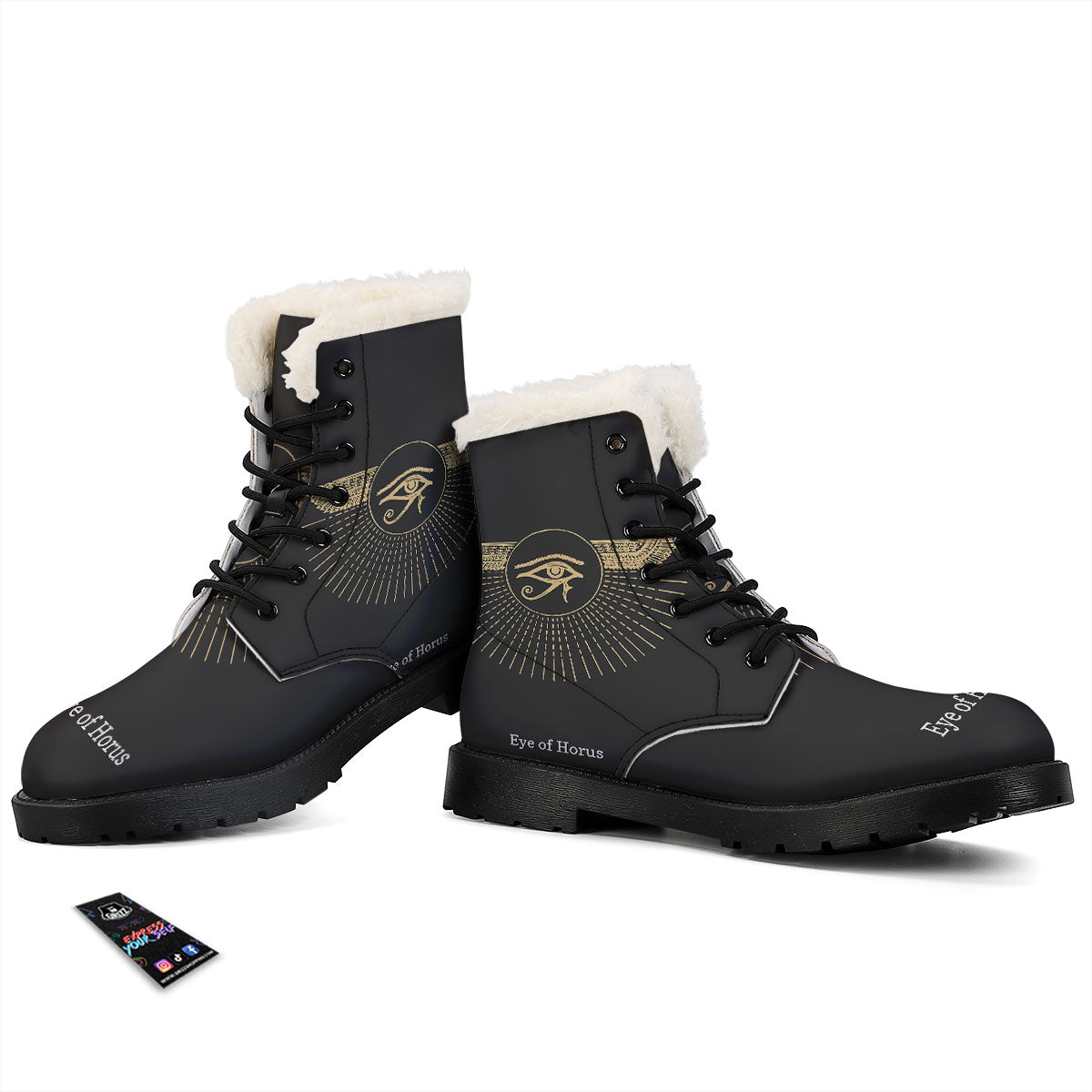 Eye Of Horus Egyptian Print Winter Boots-grizzshop
