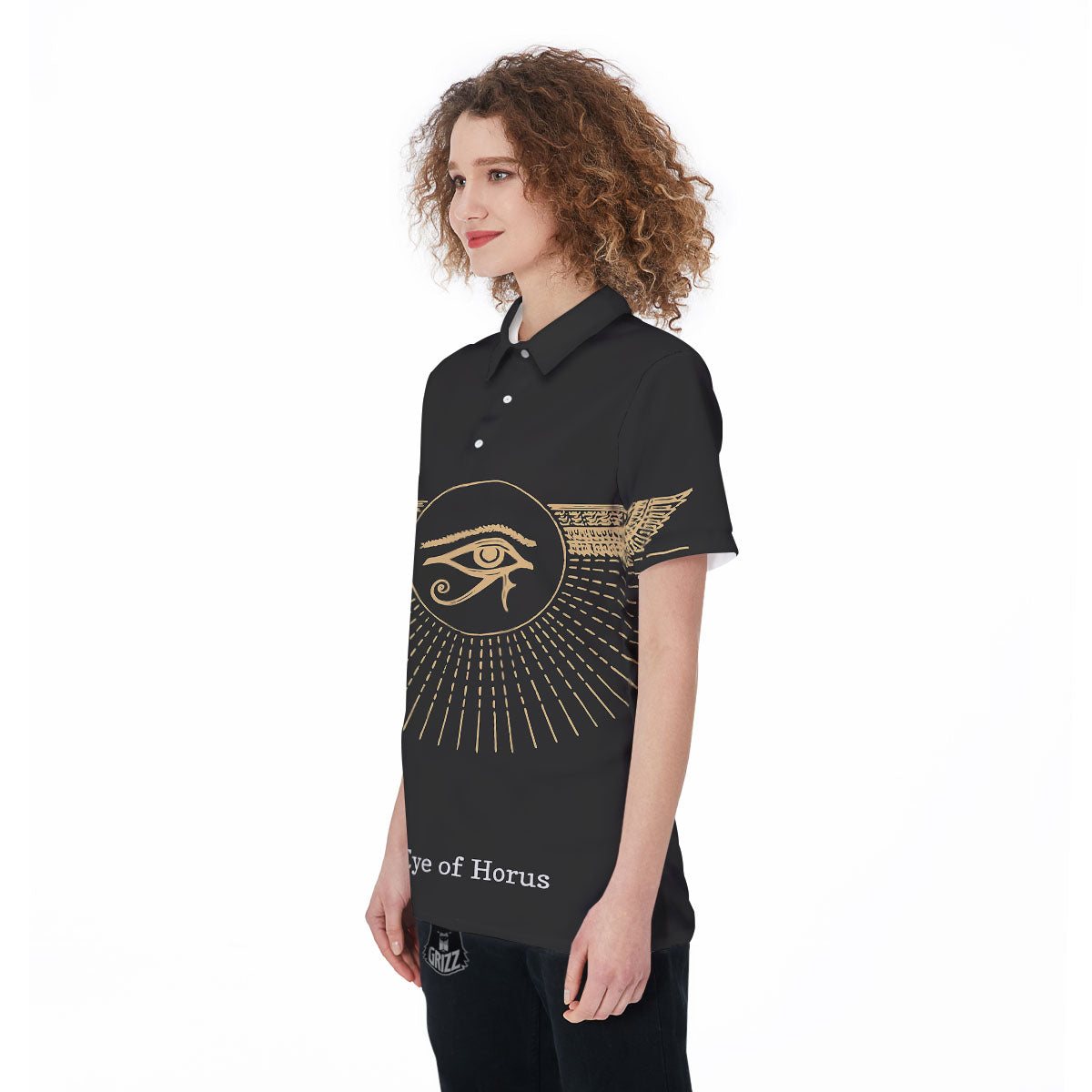 Eye Of Horus Egyptian Print Women's Golf Shirts-grizzshop