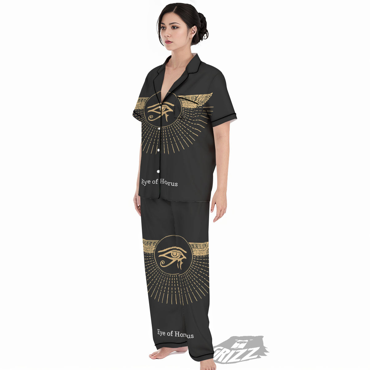 Eye Of Horus Egyptian Print Women's Pajamas Set-grizzshop