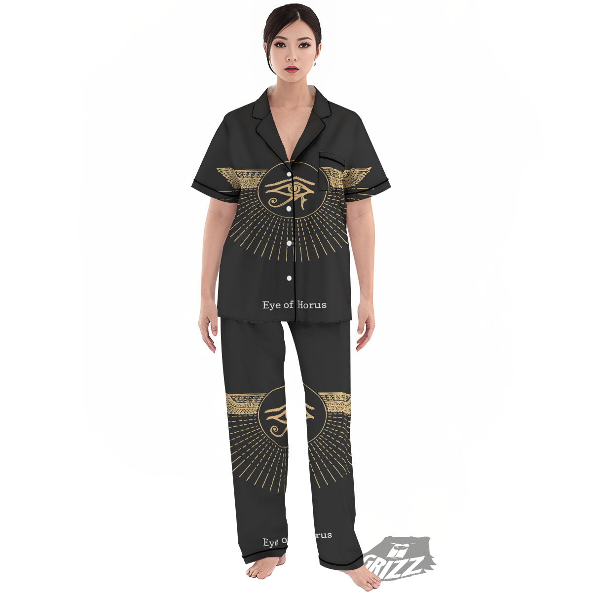 Eye Of Horus Egyptian Print Women's Pajamas Set-grizzshop