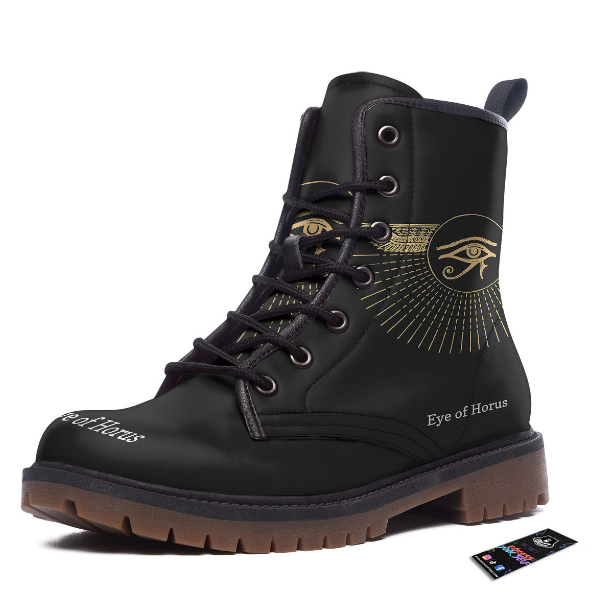 Eye Of Horus Egyptian Print Work Boots-grizzshop