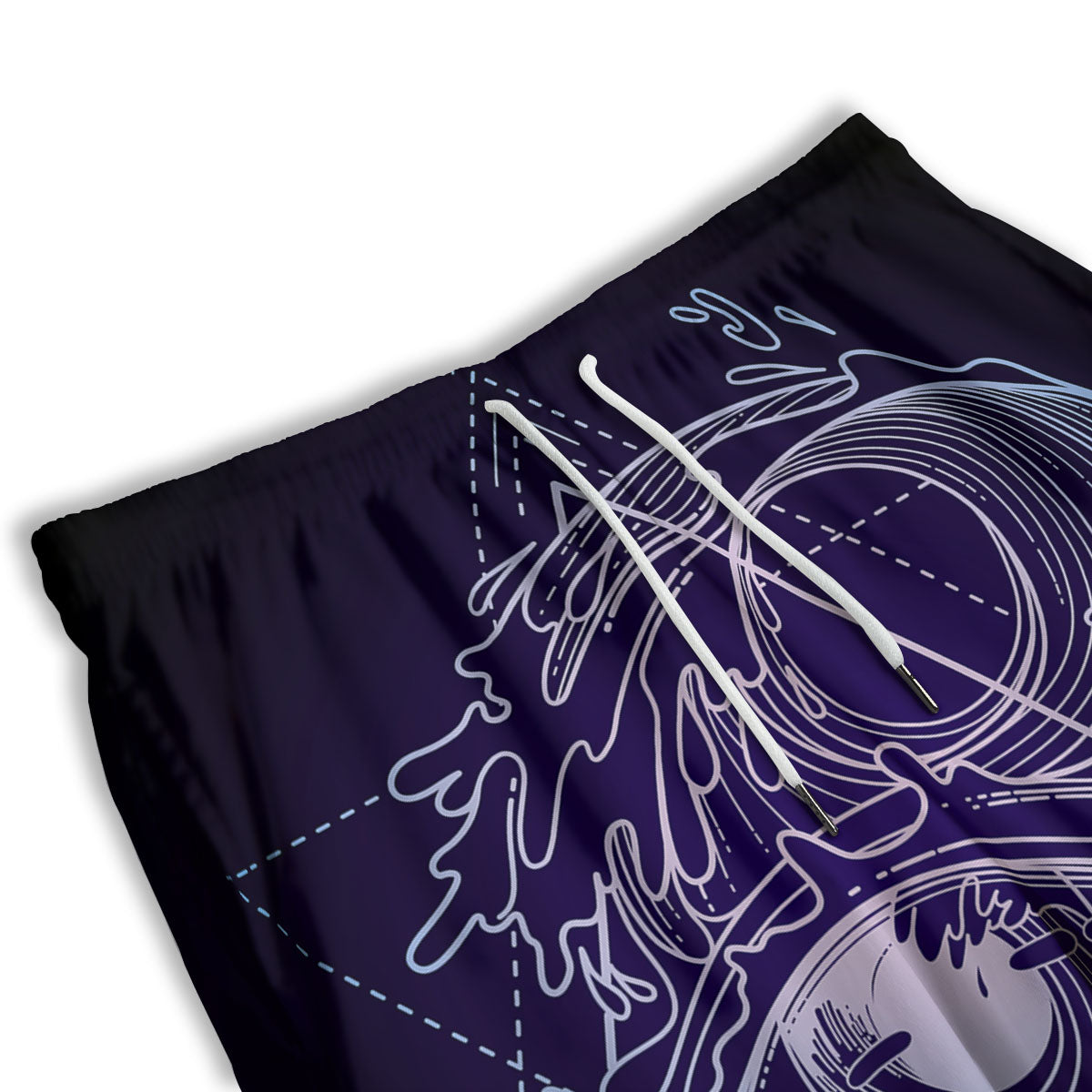 Eye Of Providence Black Purple Print Men's Athletic Shorts