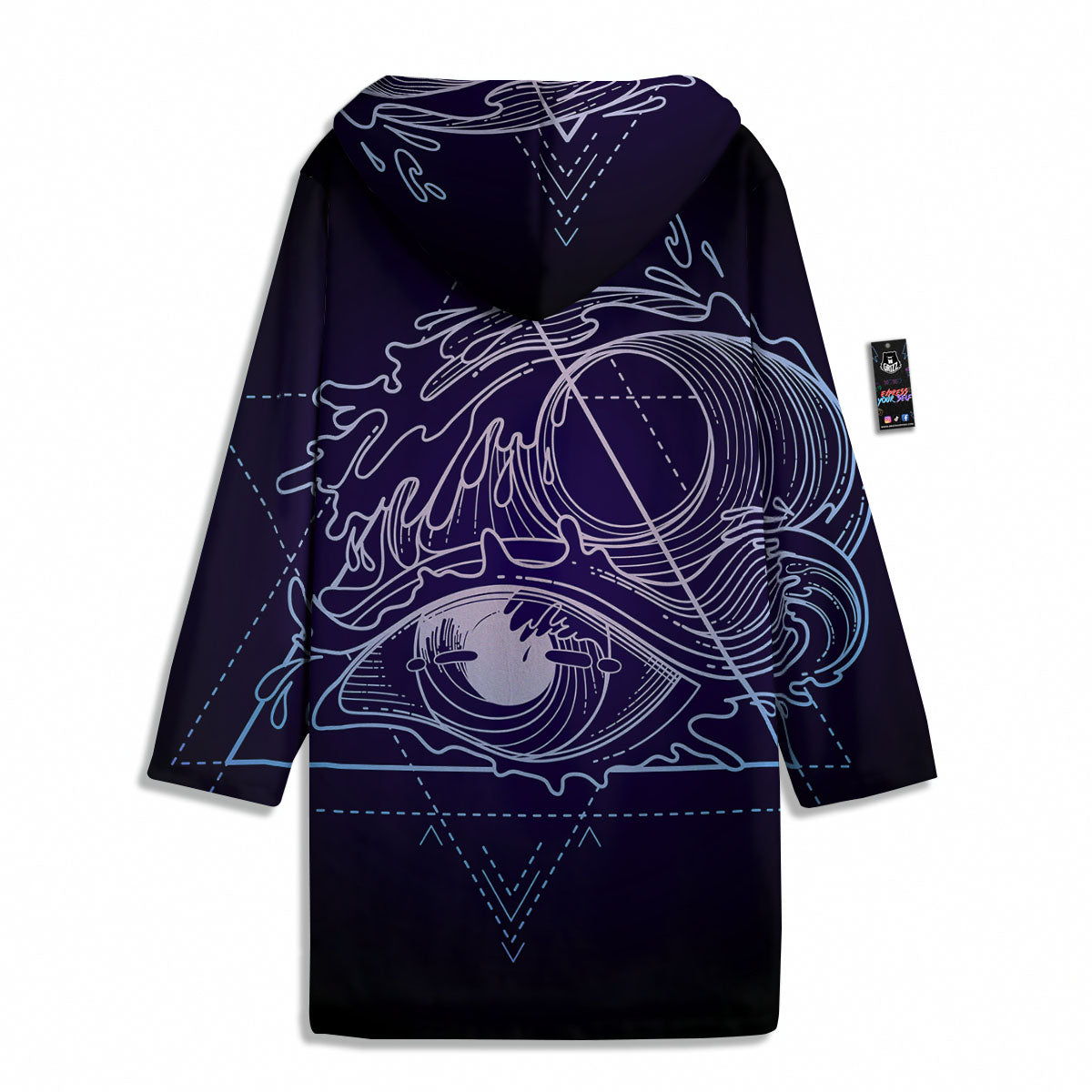 Eye Of Providence Black Purple Print Men's Windbreaker Jacket-grizzshop