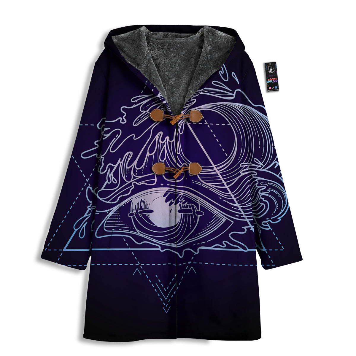 Eye Of Providence Black Purple Print Men's Windbreaker Jacket-grizzshop