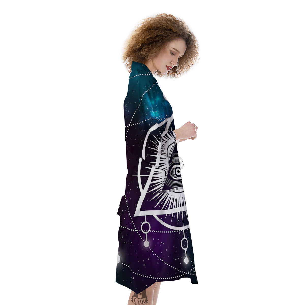 Eye Of Providence Galaxy Print Kimono-grizzshop