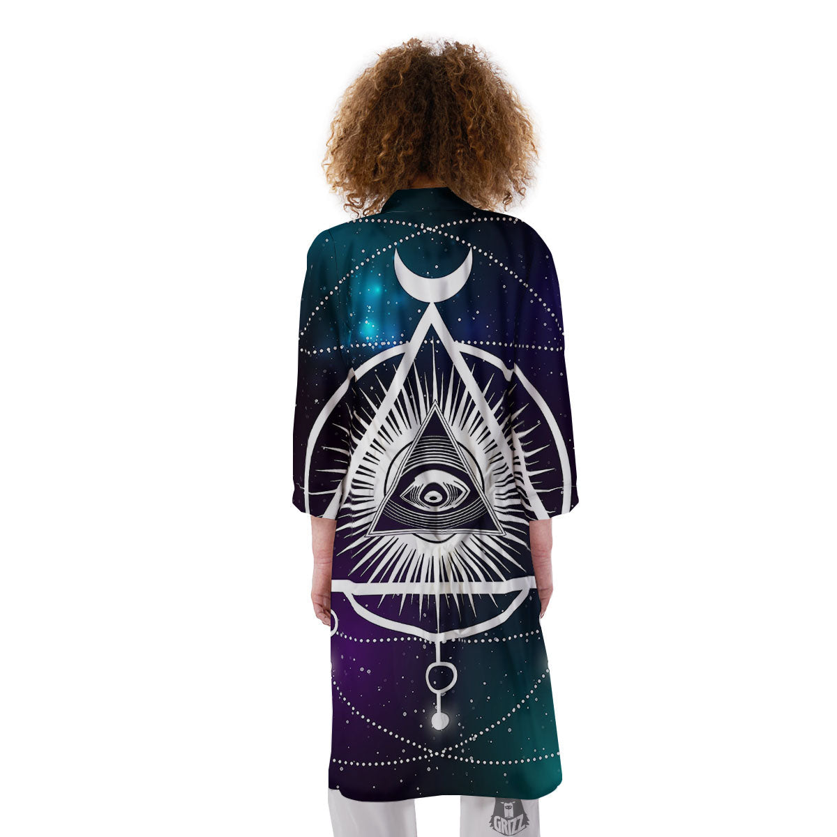 Eye Of Providence Galaxy Print Kimono-grizzshop