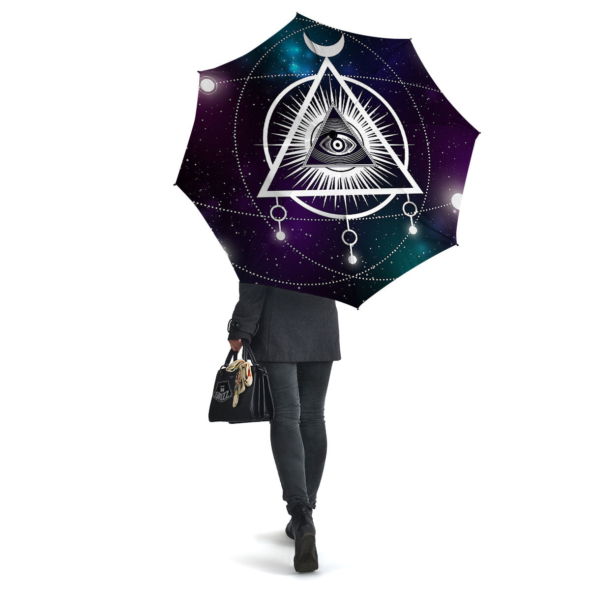 Eye Of Providence Galaxy Print Umbrella-grizzshop