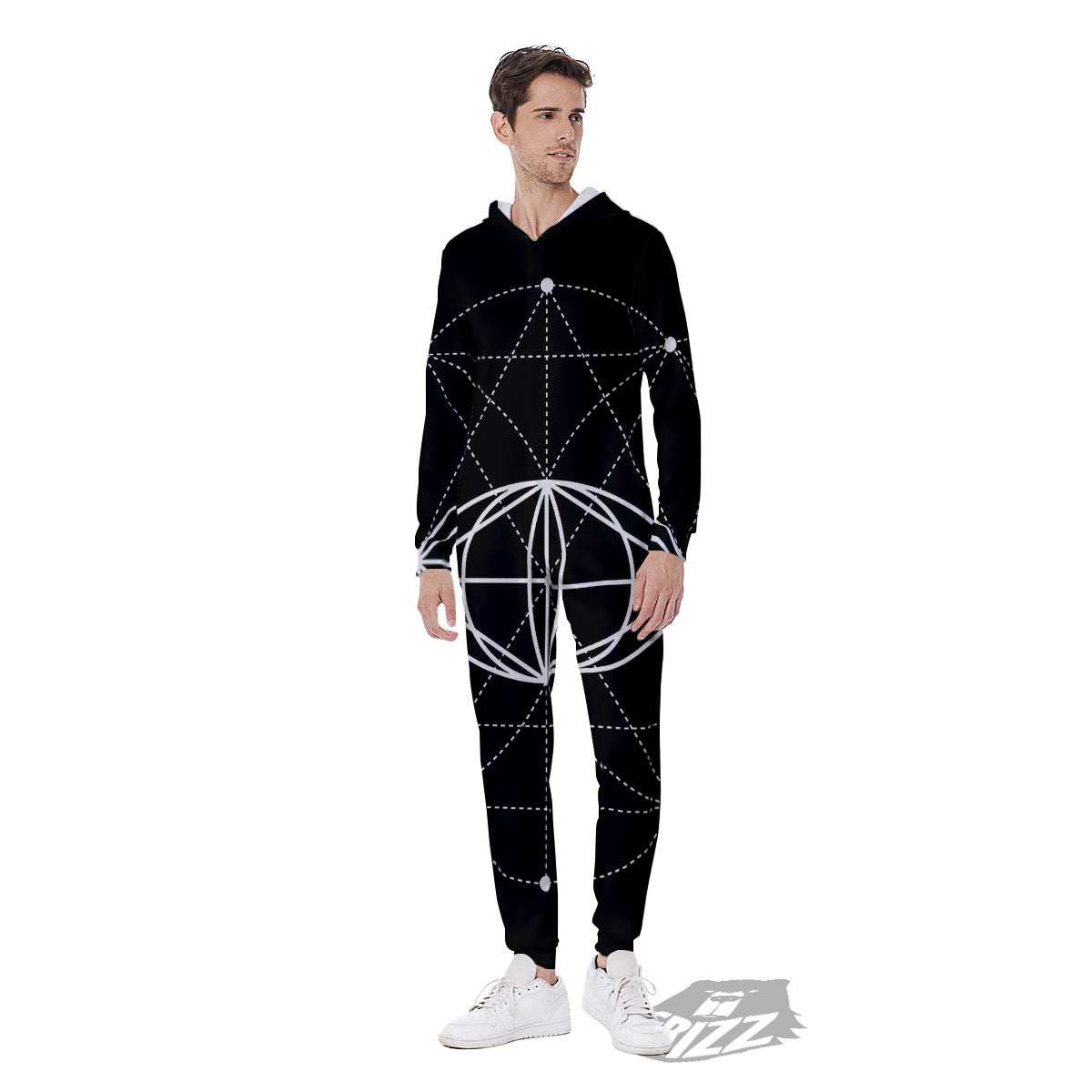 Eye Of Providence Geometric Print Men's Jumpsuit-grizzshop