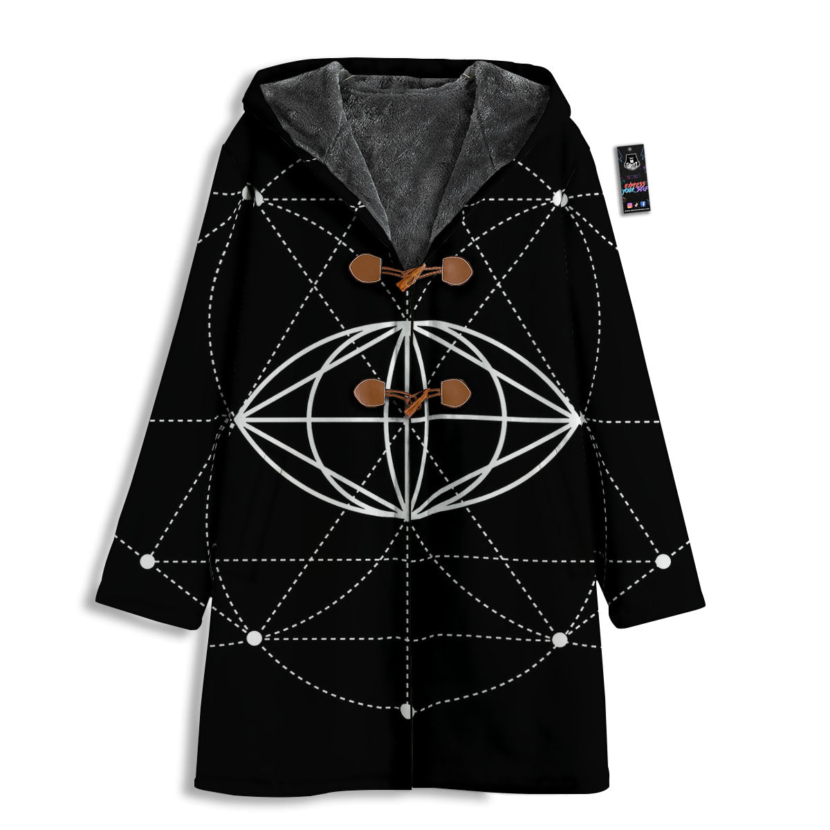 Eye Of Providence Geometric Print Men's Windbreaker Jacket-grizzshop