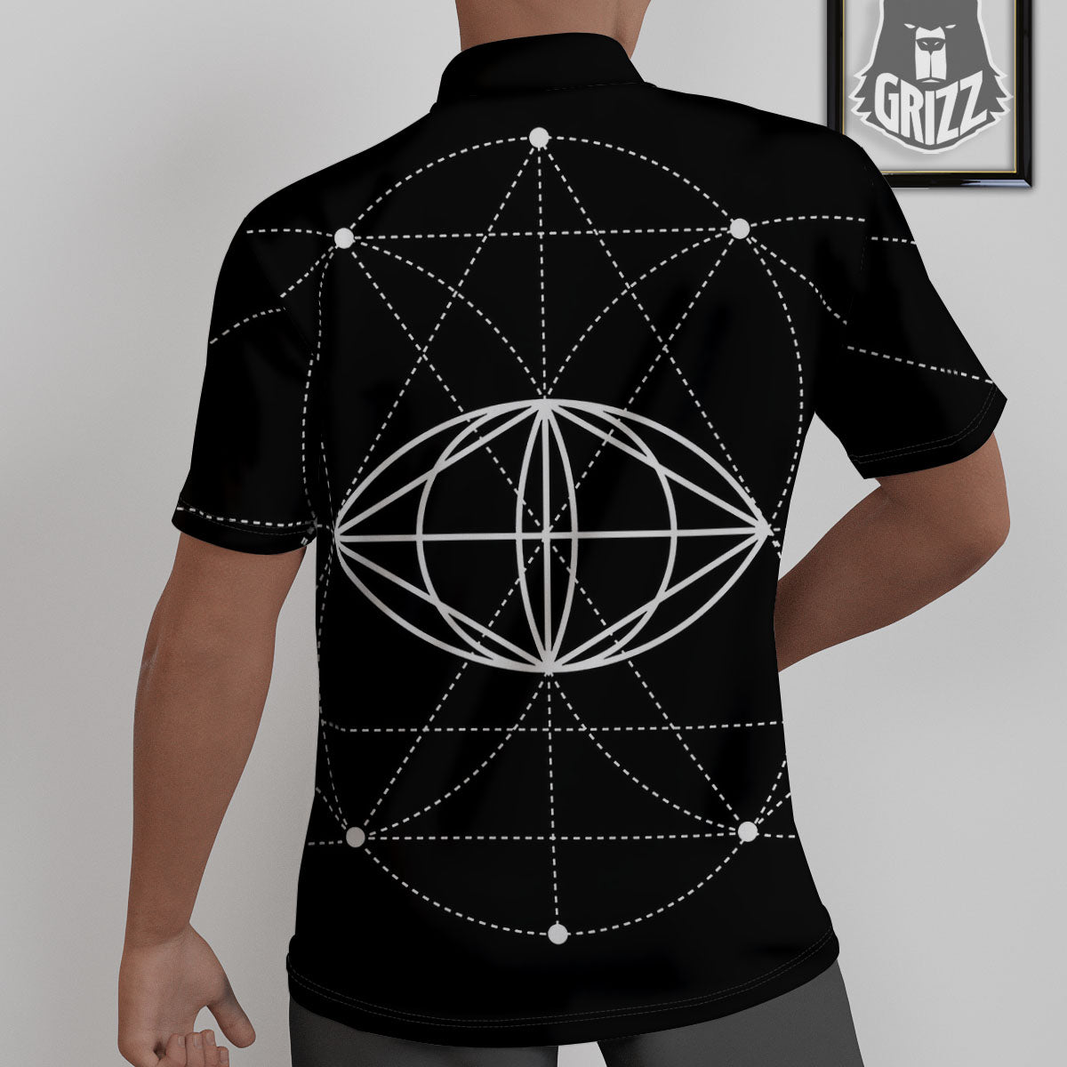 Eye Of Providence Geometric Print Untucked Shirts-grizzshop