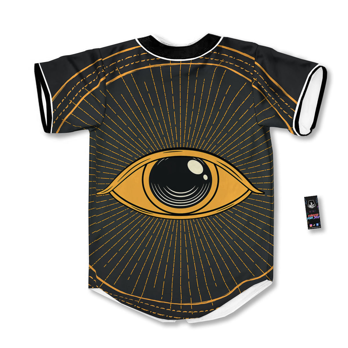 Eye Of Providence Illuminati Print Baseball Jersey-grizzshop