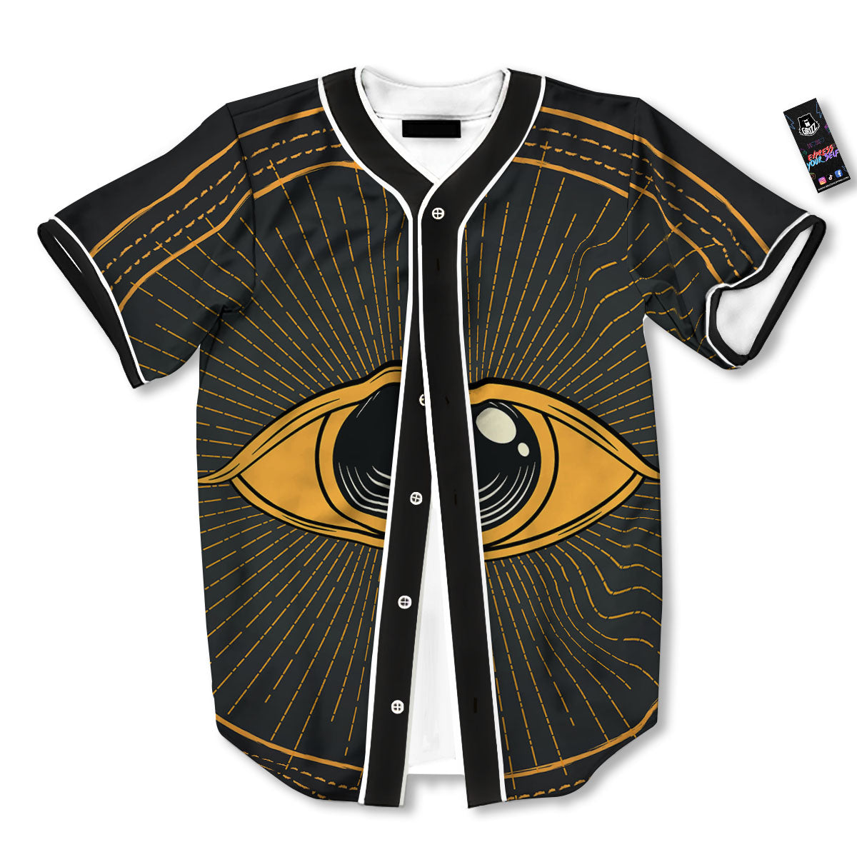 Eye Of Providence Illuminati Print Baseball Jersey-grizzshop