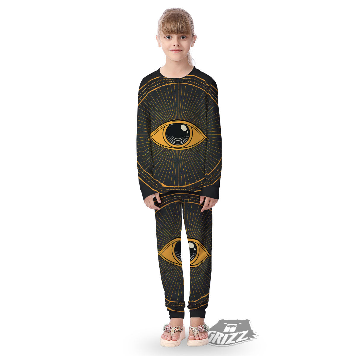 Eye Of Providence Illuminati Print Kid's Pajamas-grizzshop