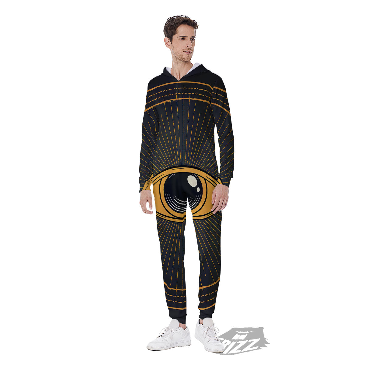 Eye Of Providence Illuminati Print Men's Jumpsuit-grizzshop