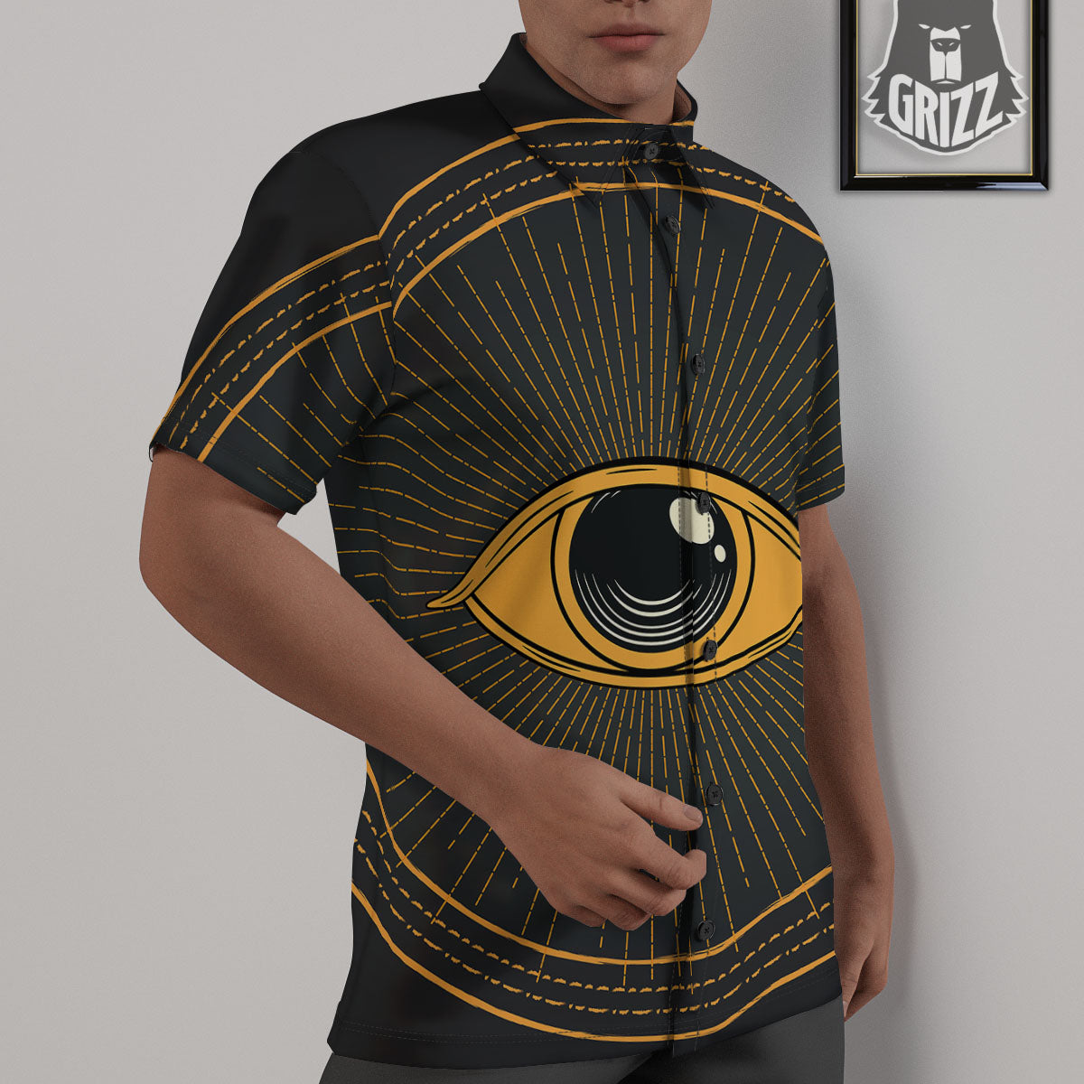 Eye Of Providence Illuminati Print Untucked Shirts-grizzshop
